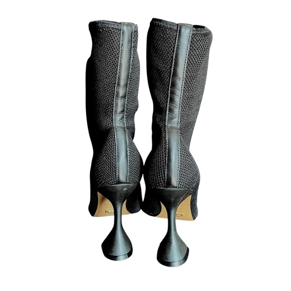 L’intervalle Black Knit Sock Boots EU 39 Sculptural Flare Heel - Picture 8 of 15